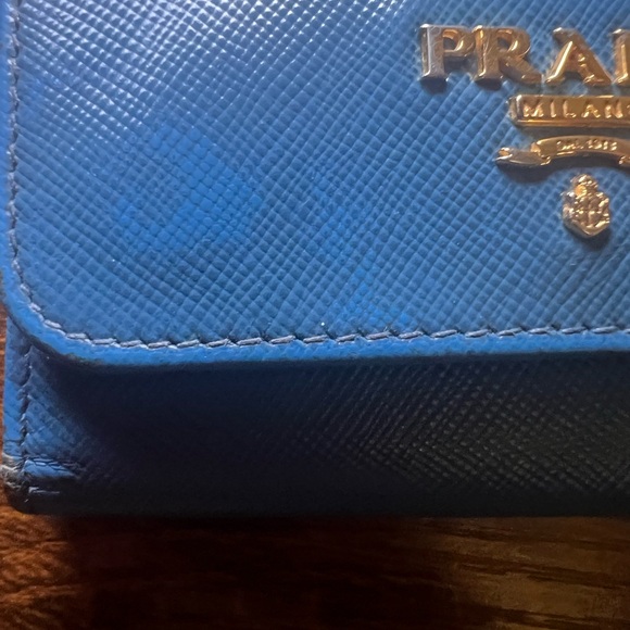 Prada Saffiano Leather Blue Key Holder - Picture 6 of 7